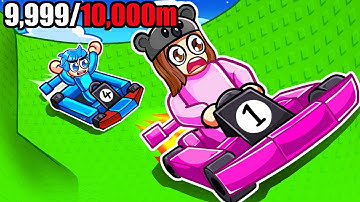 Reaching MAX SPEED in Roblox Ride a Cart Down a Slide!