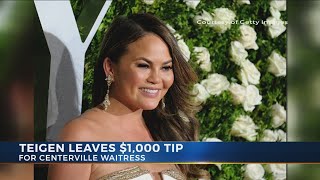 Chrissy Teigen leaves $1,000 tip for Ohio waitress