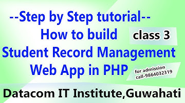 STUDENT RECORD MANAGEMENT APP DEVELOPMENT IN PHP (PART 3) | DATACOM  IT INSTITUTE