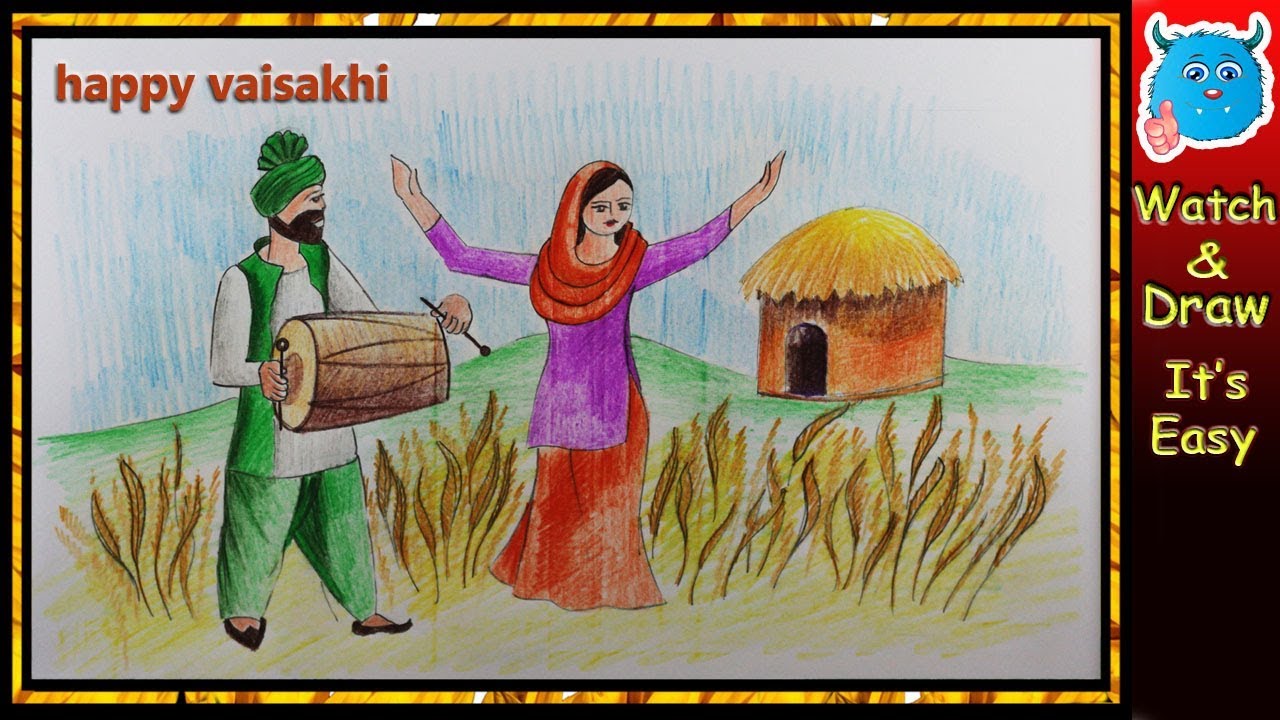 Easy Drawing On Baisakhi Festival || Baisakhi Celebration Drawing || Step  By Step || Pencil Drawing - YouTub… | Easy drawings, Pencil drawings, Step  by step drawing