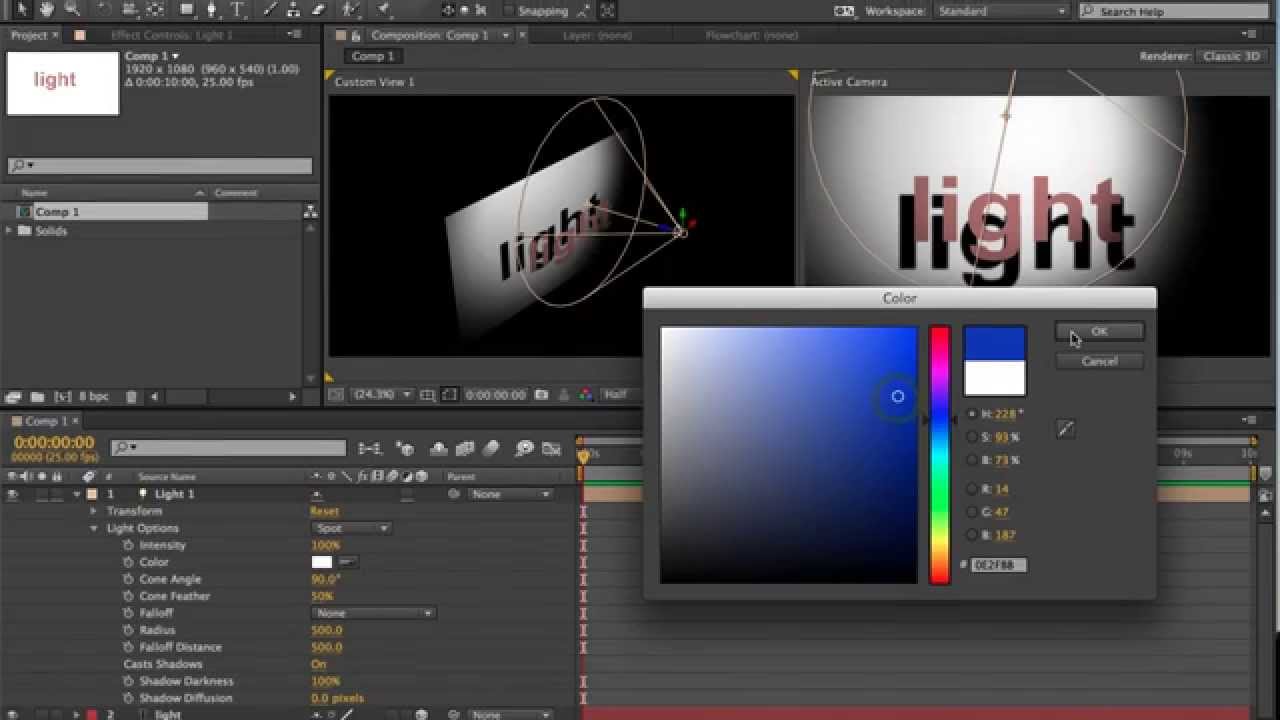 Setting up Lights in After Effects CC YouTube