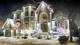 Million Dollar Homes Decorated with Christmas Lights in Montreal, QC, Canada!