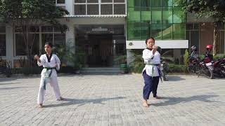 #taekwondo poomsae no 5 ( ojang ) practice #nepal #itahari