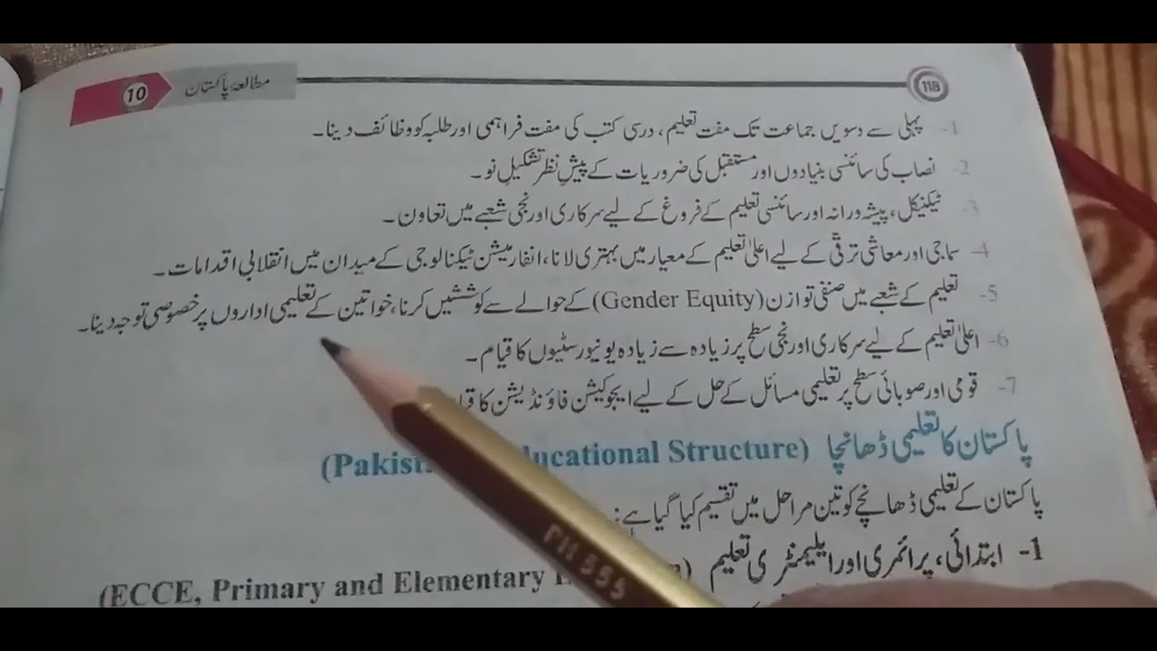 Class 10th pak study chapter # 6 R/B  L/Q Pakistan's Educational  structure 