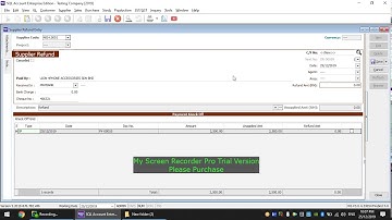 3.6 Supplier Refund in SQL Accounting System