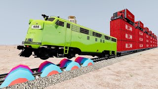 Trains Vs Speed Bumps #51 - Beamng.Drive