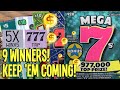 9 WINNERS! Keep 'Em Coming! 💰 $20 Mega 7s + $20 200X 🤑 $130 TX LOTTERY Scratch Offs