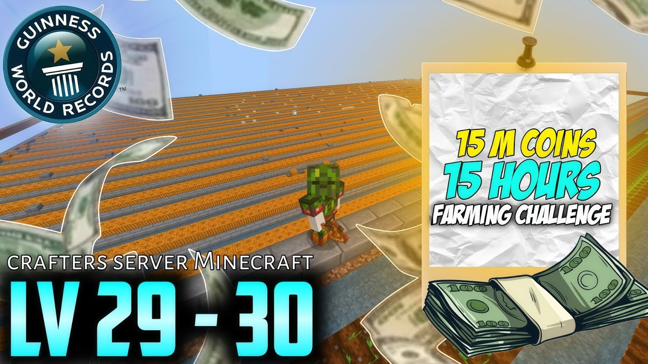 15 hours firming challenge  🤩 15 million coin  - crafters skyblock server  world record 💎