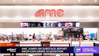 AMC stock jumps following reports that Amazon is considering an acquisition of theater chain