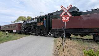 3716 Steam Locomotive Pulls the Passenger Train on Kettle Valley Steam Railway 3716 Steam Locomotive Pulls the Passenger Train on Kettle Valley Steam Railway
