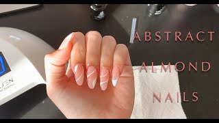 ♡ New Trendy Abstract Almond Nails | Polygel At Home ♡
