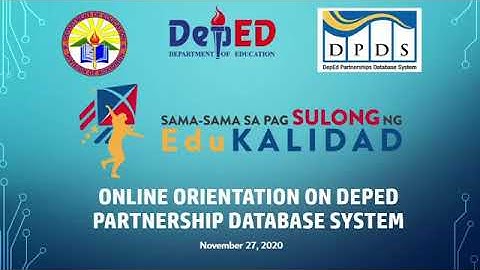Online Orientation on DepEd Partnership Database System
