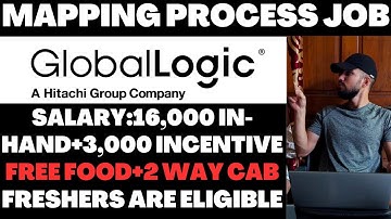 Global Logic Mapping Process Job 2023 | Free Food+2 Way Cab | Mapping Process Job For Freshers 2023