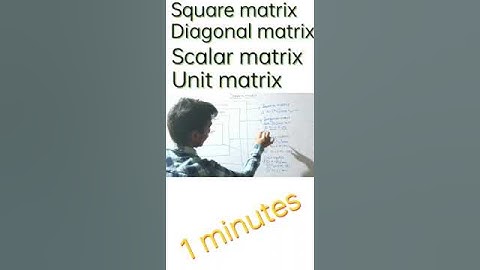 #shorts #Square matrix #Diagonal matrix #Scalar matrix #Unit matrix