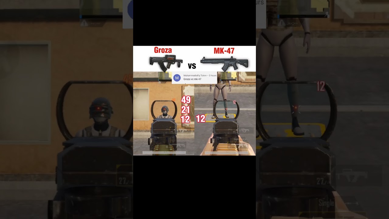 Groza vs MK-47 damage 😱