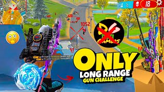 Only Long Range Weapon Challenge🤯 Insane Solo vs Squad Gameplay😮 Free Fire