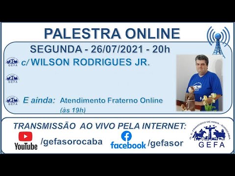 Assista: Palestra online - c/ WILSON RODRIGUES JR (26/07/2021)