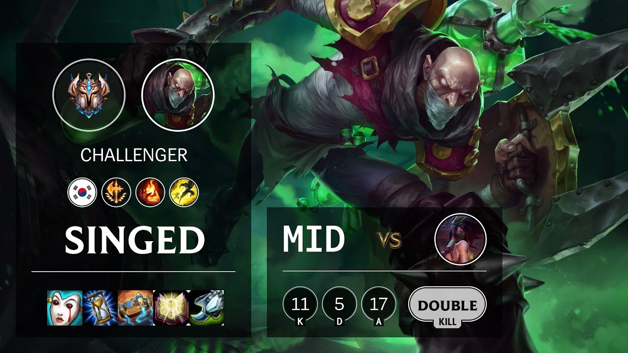 Singed Mid vs Akali - KR Challenger Patch 10.19