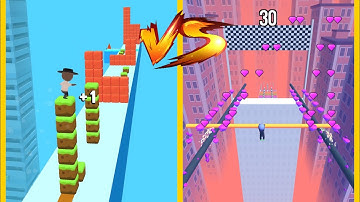 Cube Surfer Vs Roof Rails : Gameplay Walkthrough Part 1 - Level 1-9999 All Level (iOS, Android)