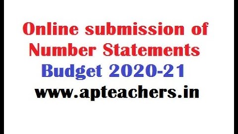 Online Number Statement Submission by DDO User Manual  Step by Step  Video Tutorial Budget 2020-21