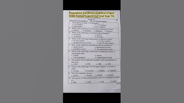 #2nd Year B.Ed. 2080 #partial#population #dynamics#tu #exam #question (Pop. Ed. 429) #minor ,#shorts