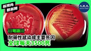 【新視角聽新聞】（粵語）耐藥性感染成主要死因  全球每天3500死  | 紀元香港 EpochNewsHK