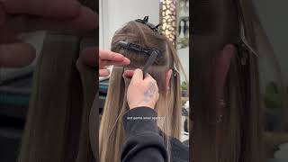 How to apply tape in hair extensions~ #tapeins #tapeinhairextensions #hairtutorial #humanhair