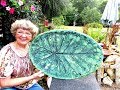 My Big Leaf Casting Portland Cement  Bird Bath