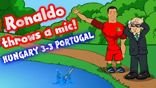 Ronaldo throws a microphone into a lake! HUNGARY 3-3 PORTUGAL (goals highlights Euro 2016 parody)
