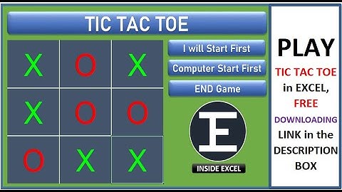 TIC TAC TOE Play in Excel | INSIDE EXCEL