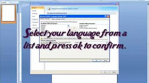 How To Change The Language in Microsoft Word 2007