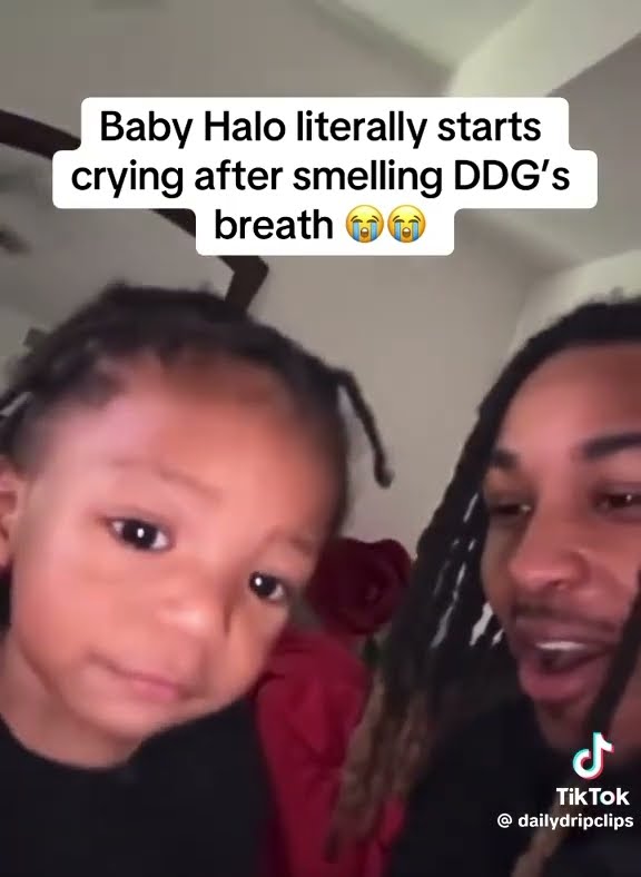 Baby Halo literally starts crying after smelling DDG’s breath #hoodnews #ddg #halo #trending #lol