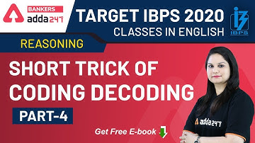 Short Trick of Coding Decoding (Part 4) | English | Target IBPS 2020 (English Language)