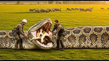 Brave Rescue Team Fights Giant Python To save Brave Sheepdog !!