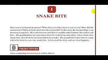 #SnakeBite #Nios  Ch. 01 - SNAKE BITE  NIOS ENGLISH 202 CLASS 10 Line to line explanation in Hindi