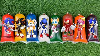 Sonic Hedgehog, Sonic Shadow, Knuckles, Tails, Metal Sonic, Super Sonic, Metal Sonic, Super Shadow