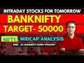 Intraday stocks for tomorrow  banknifty can hit 50000 tomorrow  stockmarket nifty april  30