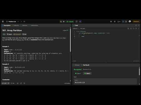 Day 9 🚀 LeetCode 561 – Array Partition I | Greedy + Sorting Explained Simply | 44/1000