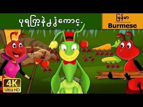 ပုရြက္နဲ႕ ႏွံေကာင္. | Ant and the Grasshopper in Myanmar | Myanmar Fairy Tales