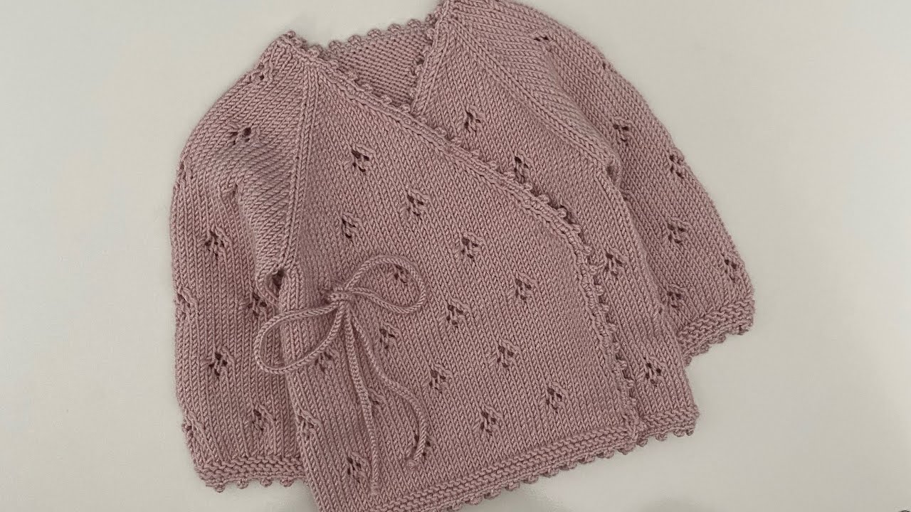 V Ajur model bağcıklı zıbın hırka / 6ay-1yaş