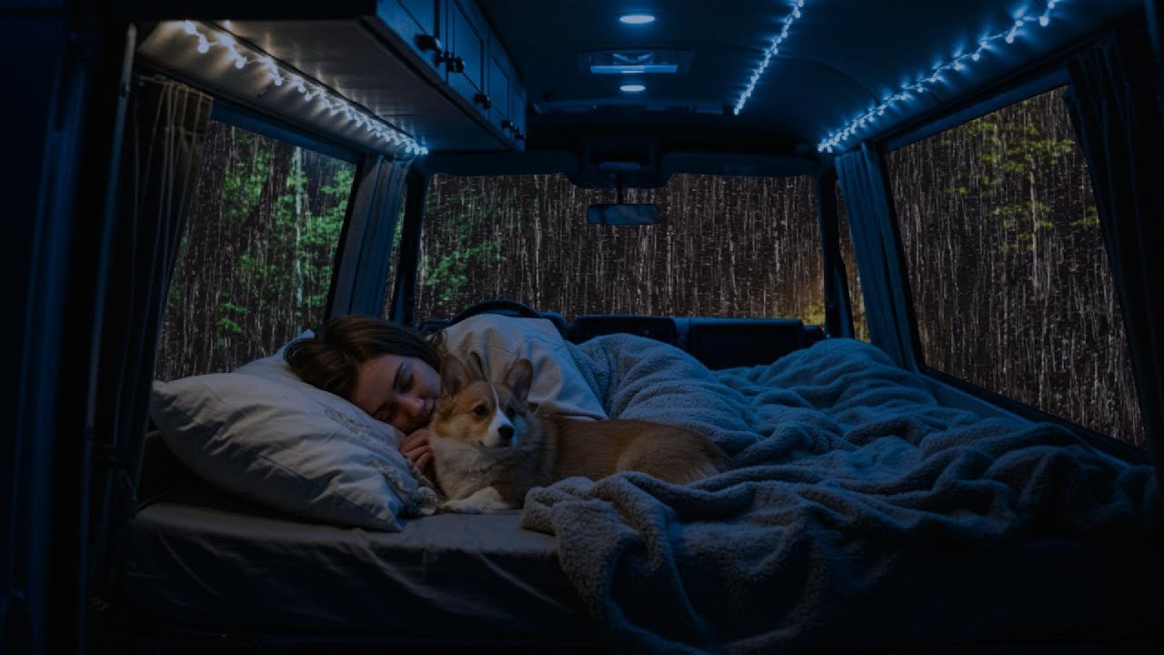 Rain Sounds & Thunder on Cozy Car 🌧️ Fall Asleep with Deep Sleep ASMR,Stress Relief & Peaceful Rain