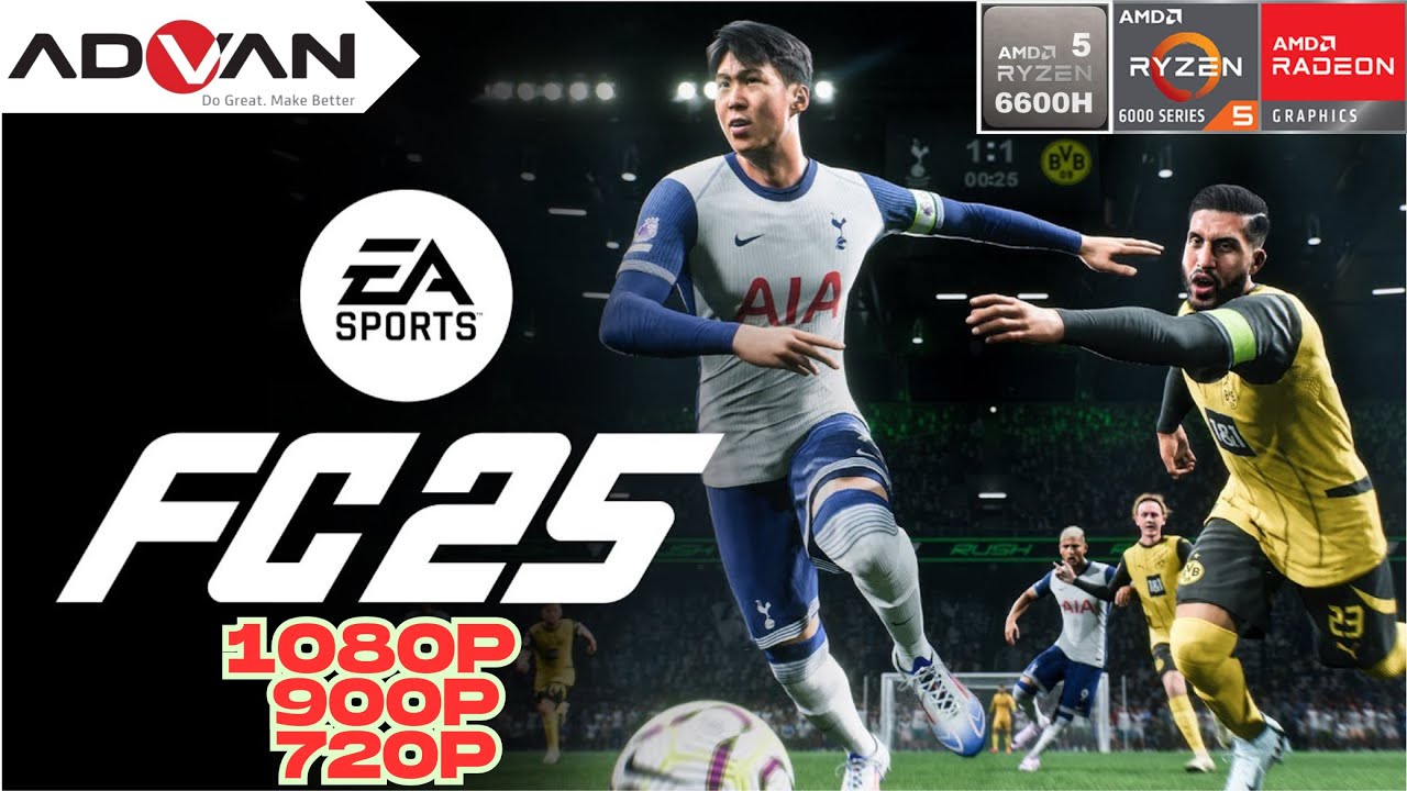 EA FC 25 -- Ryzen 5 6600H Radeon 660m Advan Workplus Game Test