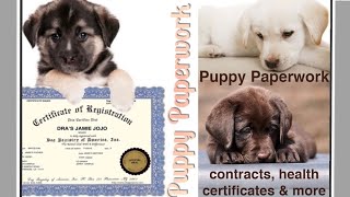 PaperWork and Websites Needed to Sell a Puppy