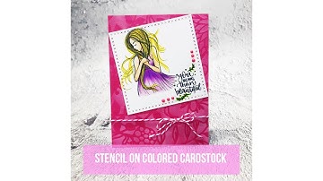 ScrappyScrappy - Stencil on Colored Cardstock