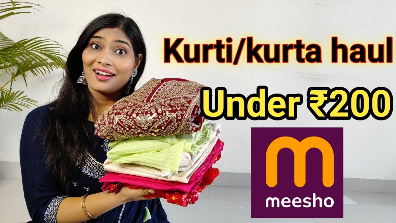 MEESHO AFFORDABLE KURTI HAUL UNDER ₹200💙 Meesho latest cotton kurti haul💙 Meesho women kurti 