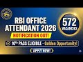 🚨RBI Office Attendant| RBI Office Attendant Recruitment 2026 | 572 Vacancies | 10th Pass Job