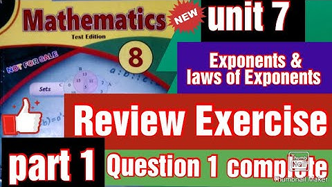 class 8 maths/Review Exercise/Question no 1/Exponents & laws of Exponents/unit 7/@waseemasalman786