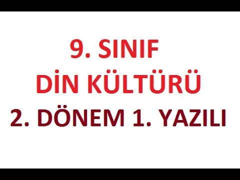 9 Sinif Din Kulturu 2 Donem 1 Yazili Sorulari Ve Cevaplari 2018