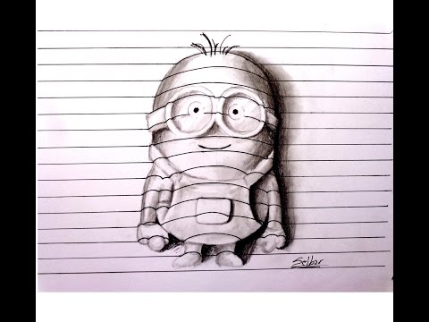 Cómo dibujar un Minion con relieve (Paso a paso) | Selbor