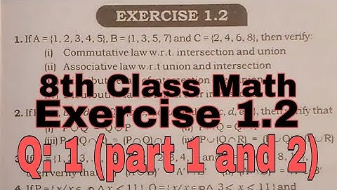 8th Class Math | Exercise 1.2 Question 1 (part 1 and 2) | Sindh textbook board Jamshoro
